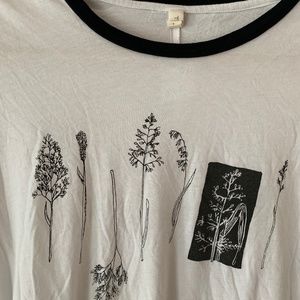 Anthropologie Graphic Tee with Flowers